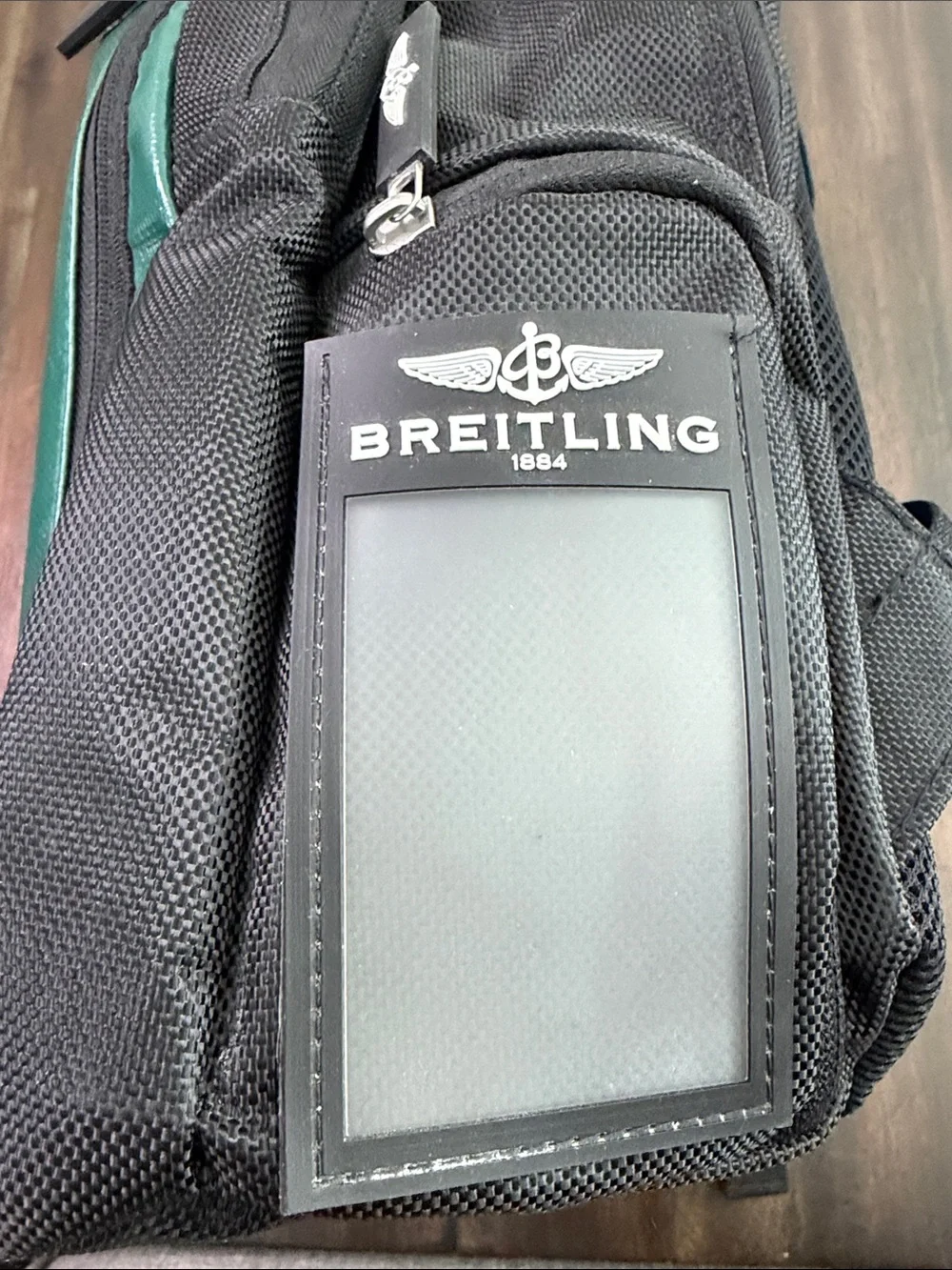 Breitling Green and Black Vertical Logo Backpack